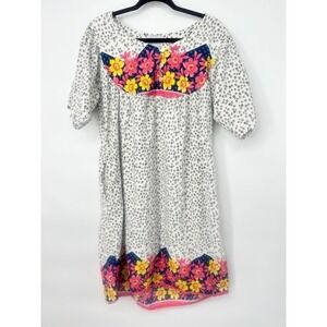Easy Essentials Night Gown Women‎ Large Floral Short Sleeve Lounge House Dress